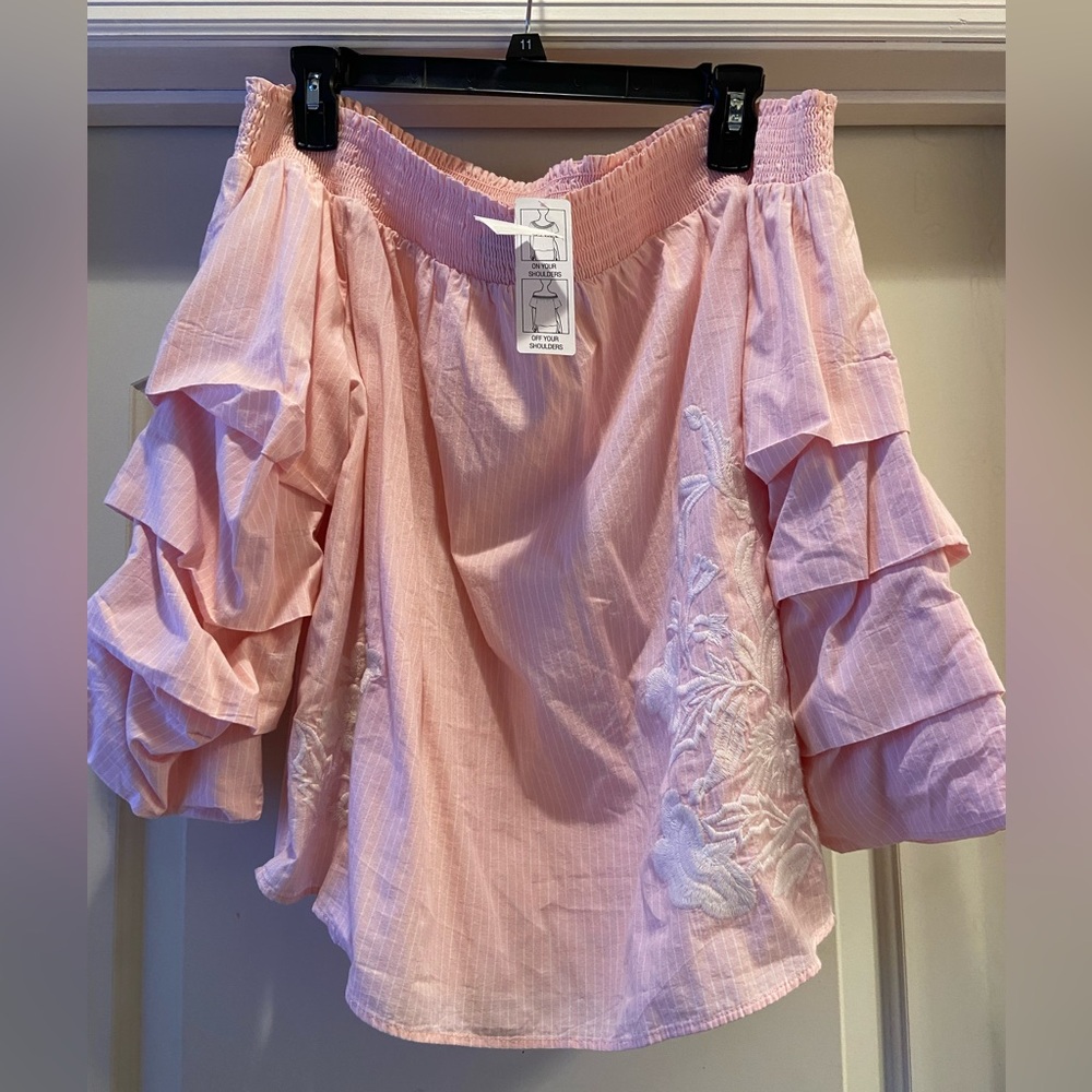 XL kaari blue off the shoulder top